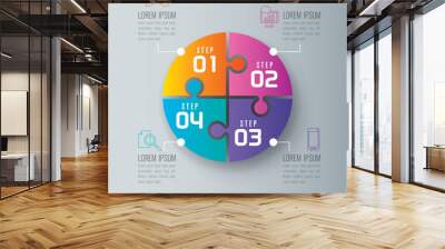 Infographics design vector and business icons with 4 options. Wall mural