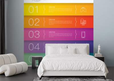 Infographics design vector and business icons with 5 options. Wall mural