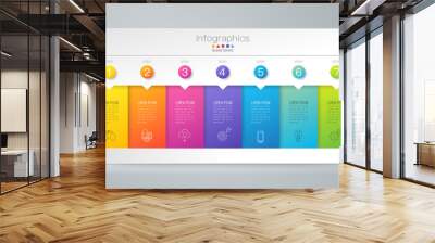 Infographics design vector and business icons with 7 options. Wall mural