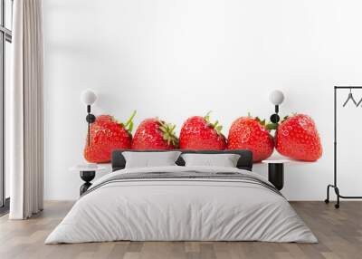 Fresh strawberries isolated on a white background Wall mural