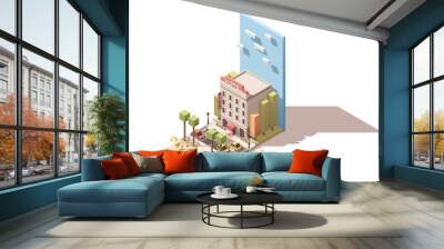 Vector isometric hotel building Wall mural