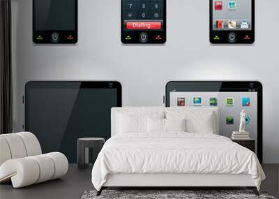 vector tablet computer and mobile phone icons Wall mural