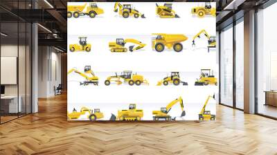 vector transportation icon set. tractors Wall mural