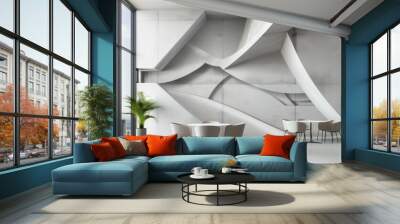 Modern Minimalist Interior Design With White Walls and Abstract Concrete Features Wall mural