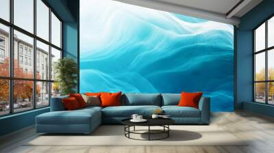 Vibrant ocean wave texture in blue, aqua, and teal for creative backgrounds and designs Wall mural