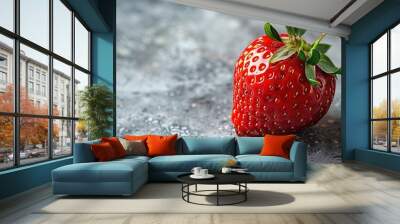 fresh ripe strawberries on the table close up Wall mural