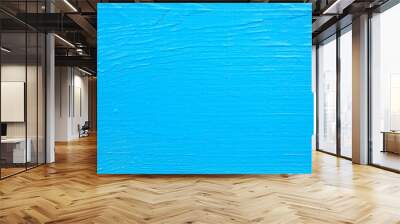 Vivid blue background, painted boards Wall mural