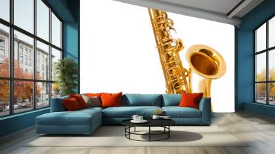 saxophone isolated on white Wall mural