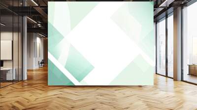 Abstract vector with white background, light green geometric shapes, and copy space for templates Wall mural