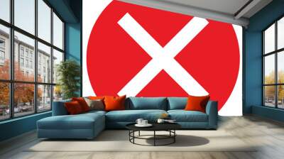 Cross Sign cancel logo png vector Illustration Wall mural