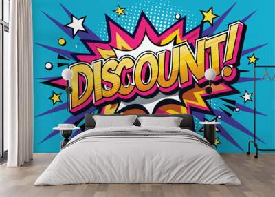 Discount banner offer design png logo icon for shop Wall mural