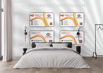 Professional and Clean Corporate Business Card Template. Wall mural