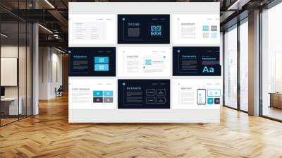 Brand Guidelines Poster Layout Set. Minimal Brand Guideline Template. Brand Identity presentation design. Vector illustration. Wall mural