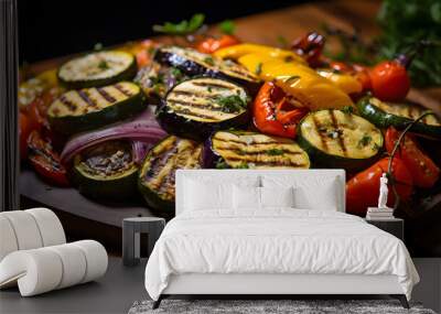 grilled eggplant with vegetables Wall mural