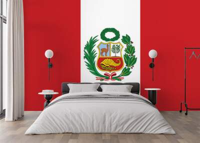 vector of amazing peruvian flag. Wall mural