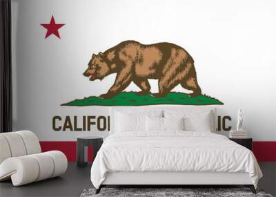 Vector of beautiful California Republic state flag.. Wall mural