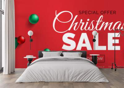 christmas sale red banner design vector illustration Wall mural