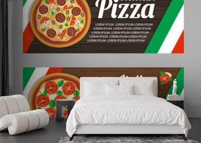 italian pizza horizontal banner design Wall mural