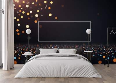  Artifical Intelligence generated bokeh abstract light background. Festive Background With Wall mural