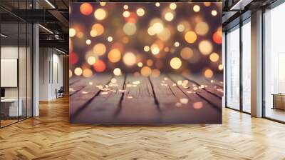  Artifical Intelligence generated bokeh abstract light background. Festive Background With Wall mural