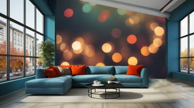  Artifical Intelligence generated bokeh abstract light background. Festive Background With Wall mural