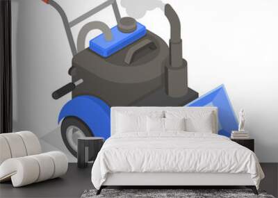 3D Isometric Flat  Set of Snowblowers. Item 1 Wall mural