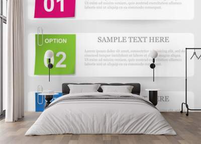 one two three - staple note options Wall mural