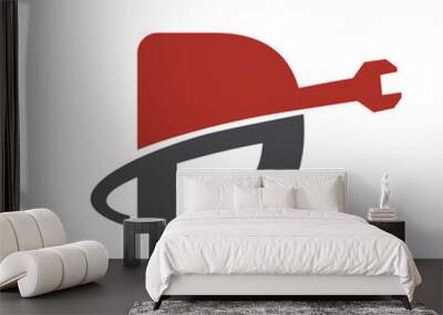 Letter D logo designs, D Repair logo, logo service letter designs Wall mural