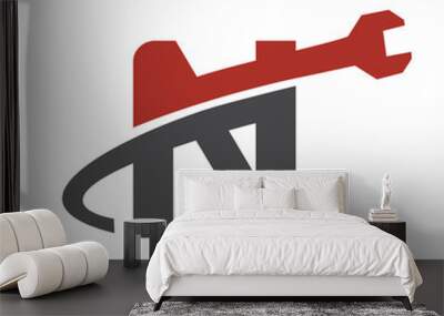 Letter N logo designs, N Repair logo, logo service letter designs Wall mural