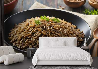 Delicius wild brown rice, Generative AI Wall mural