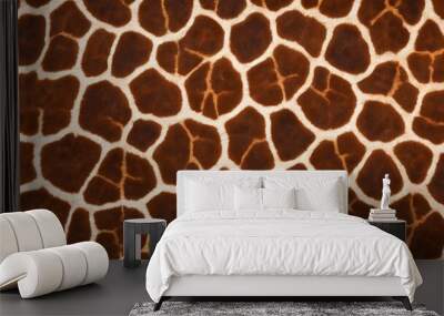 Giraffe skin with distinctive spots. Generative AI Wall mural