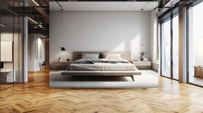 Interior modern bedroom, Minimalism, Generative AI Wall mural