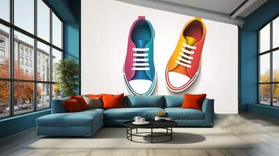 Shoe themed logo icon emblem symbol, Generative AI Wall mural