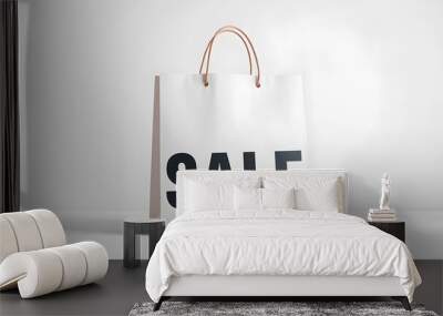 Shopping bag with sale written on it. Generative AI Wall mural