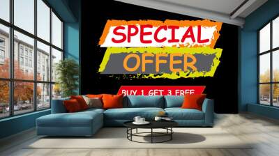 Special offer banner buy one get 3 free Wall mural