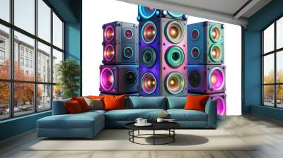 neon speakers Wall mural