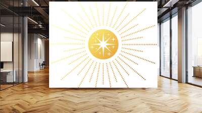 Moon Sun Stars Celestial Boho Line Style Wall mural