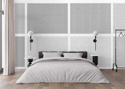 seamless halftone dots pattern. dotted mosaic, sport textile texture and row holes grid vector backg Wall mural