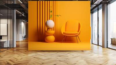 a modern chair in a modern living room Wall mural