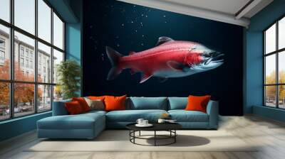 A red color fish in the ocean Wall mural