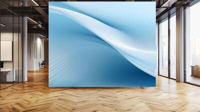 Abstract blue color wallpaper design with swirl and waves pattern Wall mural