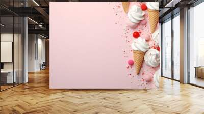 Banner design on ice-cream theme for restaurants or website/app Wall mural