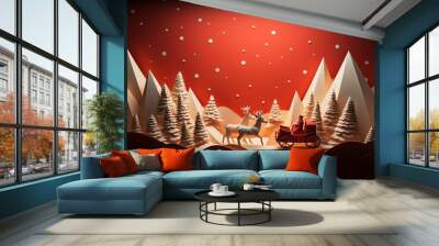 Christmas card festival illustration Wall mural