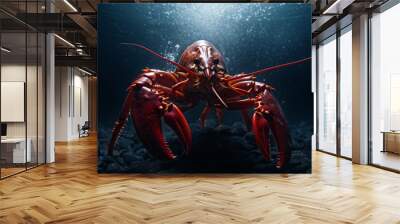 Closeup of a lobster or crayfish underwater Wall mural