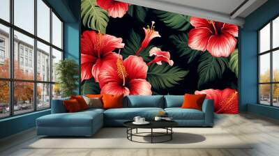 Colorful flowers background Wall mural