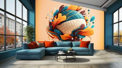 Creative banner/poster of a ball Wall mural