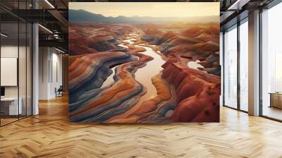 Drone photography of a beautiful landscape Wall mural