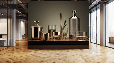 Modern kitchen accessories and bar mixology kit Wall mural