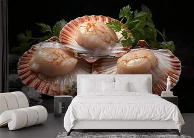 Oyster cooked in a gourmet delight dish Wall mural