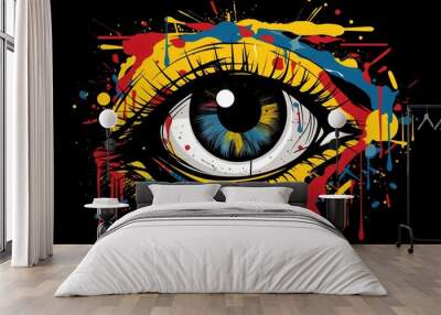 Painting of an eye Wall mural